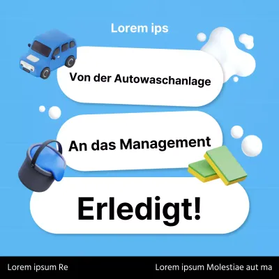 Bewerben Sie Ihr trendiges Autowaschgeschäft in Hellblau und Weiß
