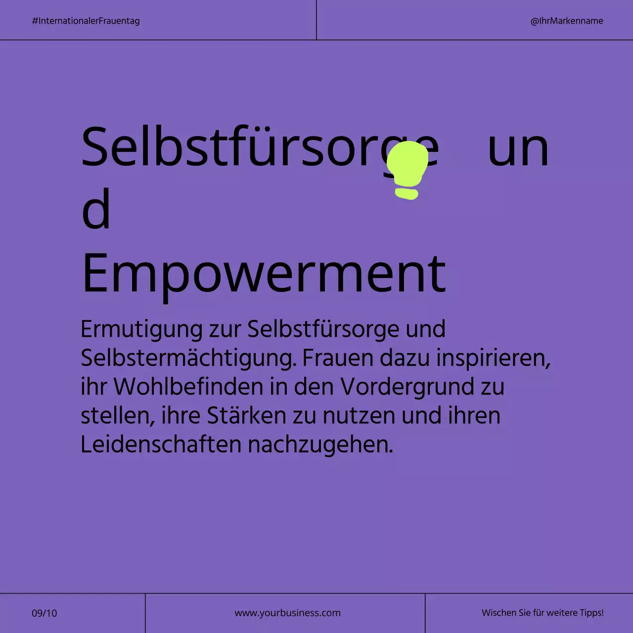 Lila und Neon Modern Kampagne zum Internationalen Frauentag