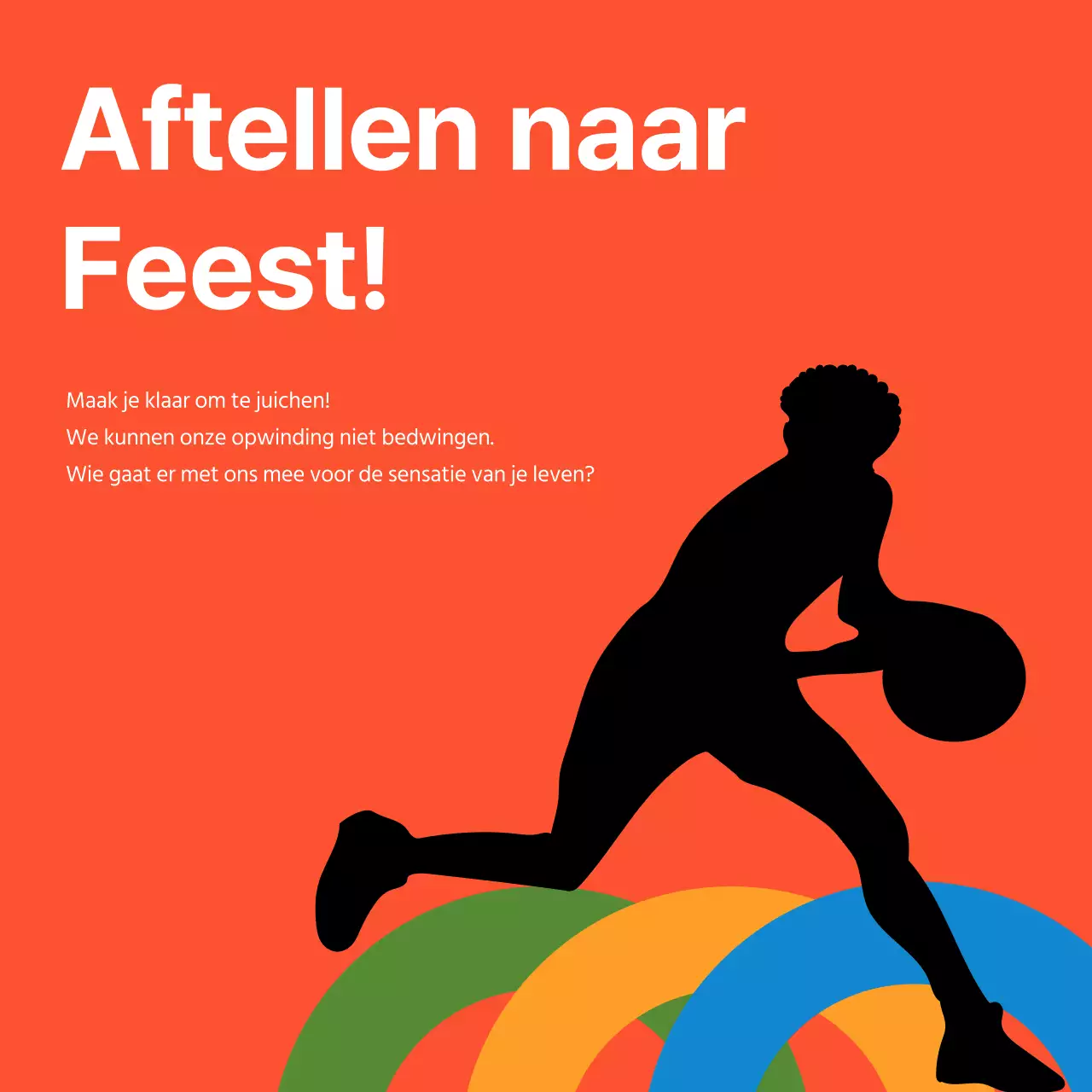 Sjabloon voor moderne sportpromotie in oranje en blauw