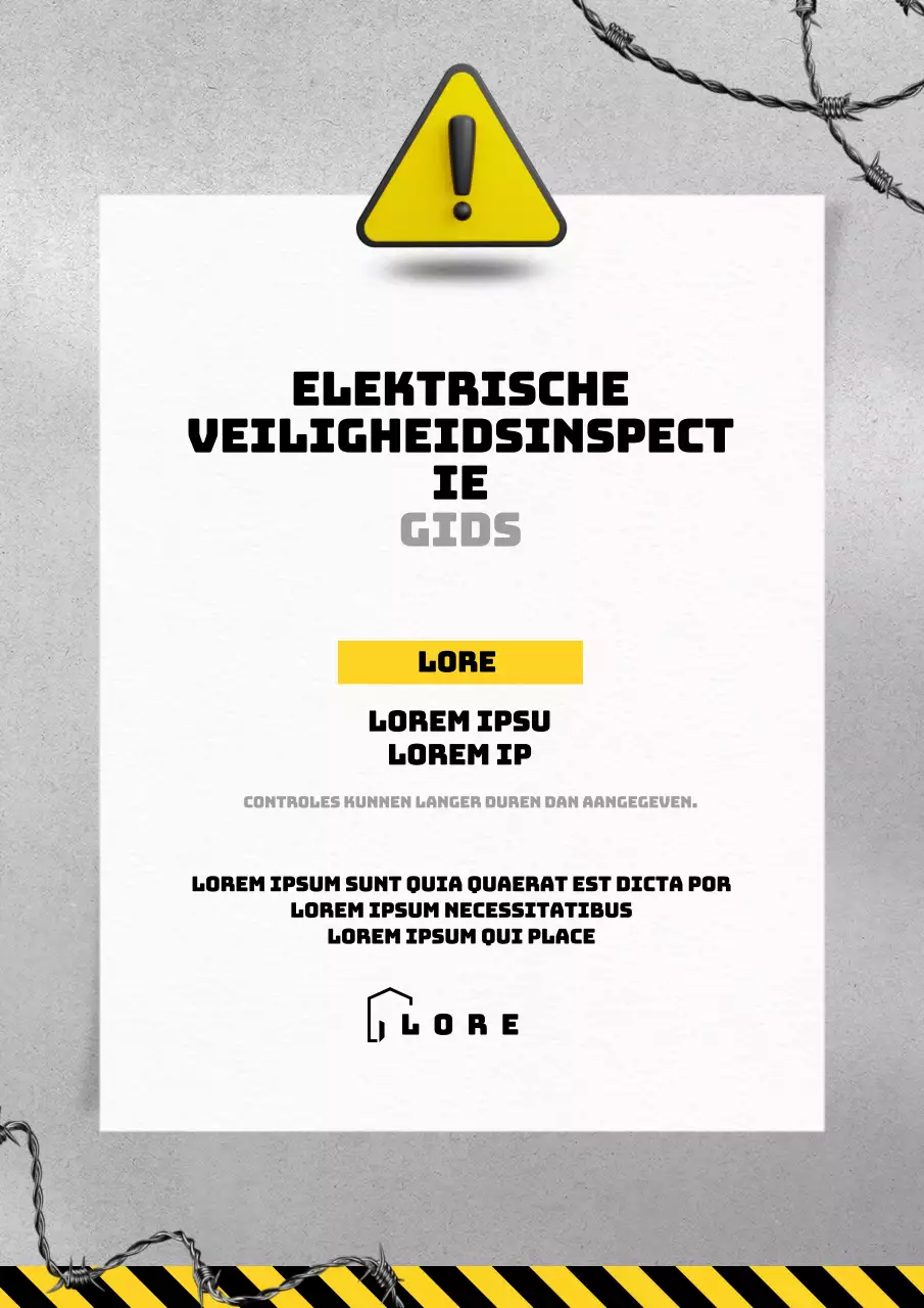 Elektrische veiligheidsinspecties gemarkeerd in zwart en geel