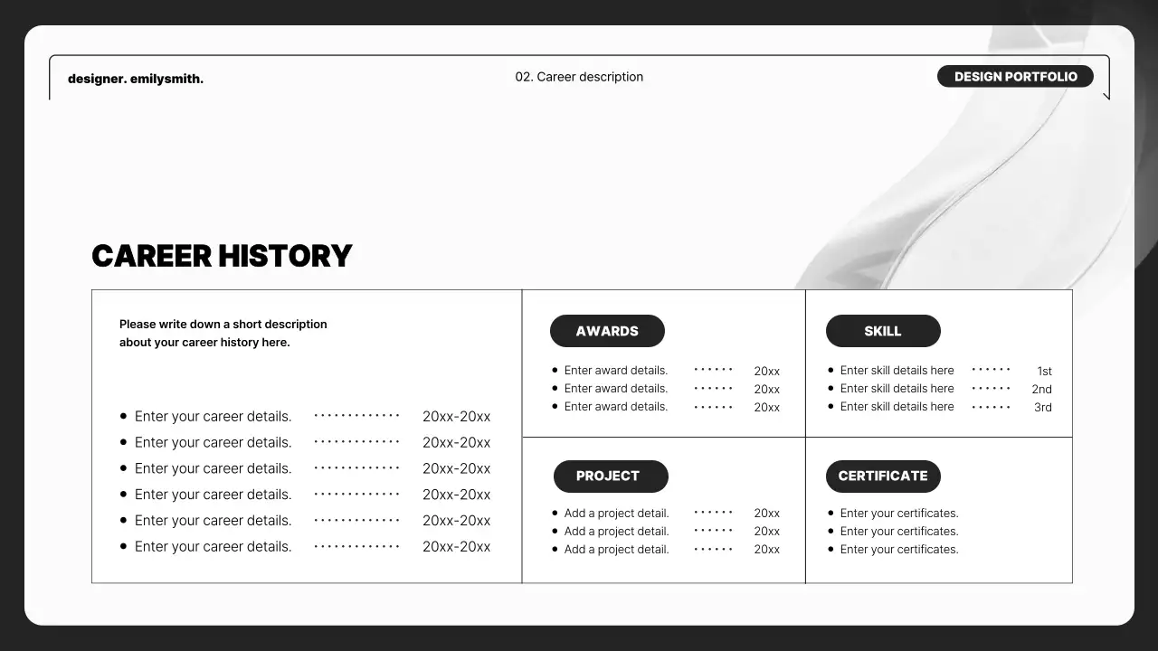 Black Minimal Design Portfolio Presentation
