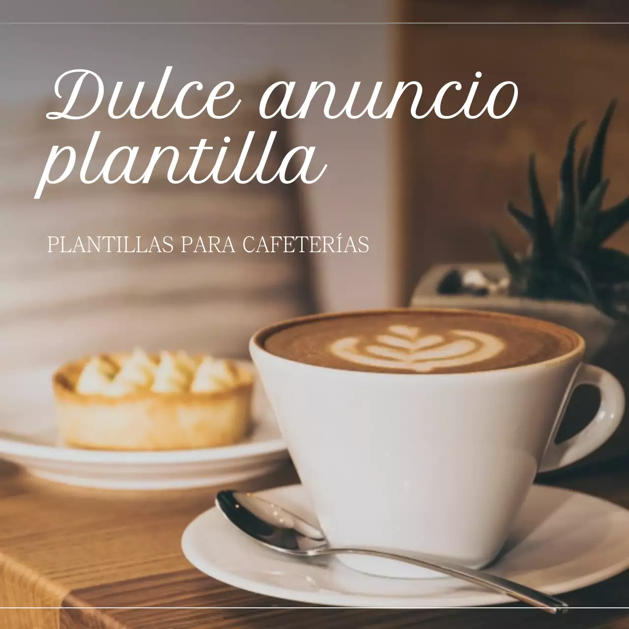 Anuncios sencillos para cafés en marrón y beige Acerca de los anuncios