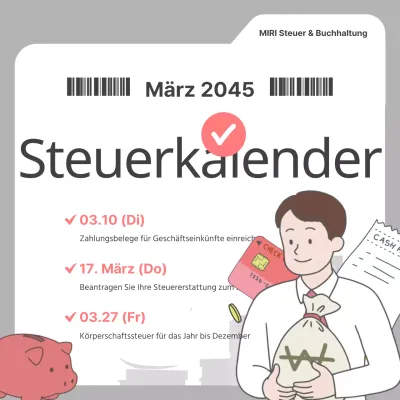 Eine einfache graue und rote Ankündigung des Steuerplans