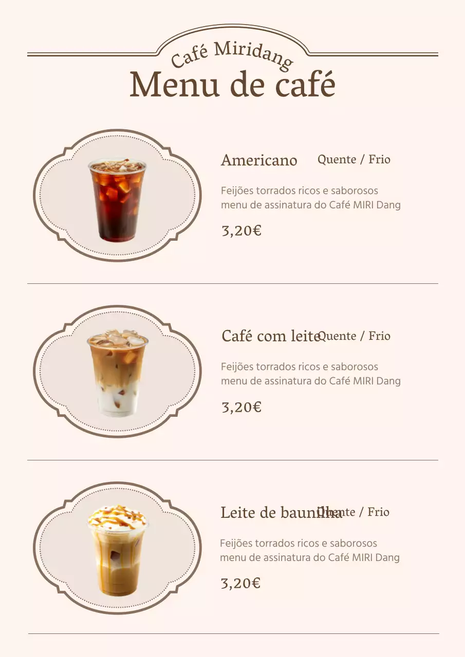 Anúncio de menu de padaria de café vintage em marfim e bege