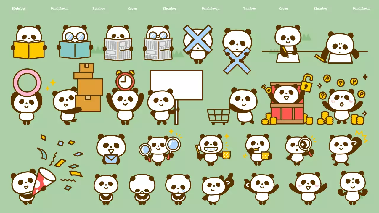 schattige panda collectie