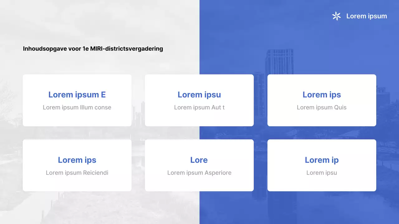 Een eenvoudige blauw-witte prospectus van een buurtvereniging