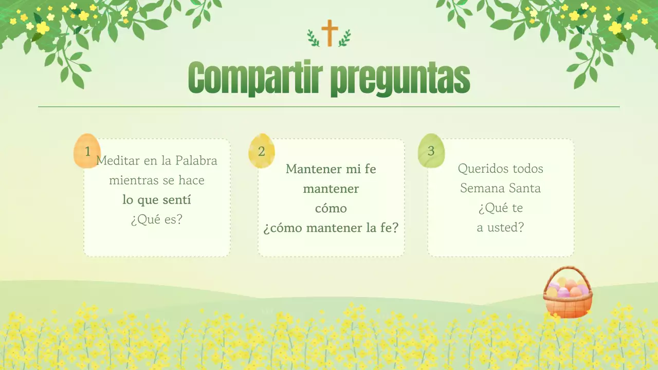 Guía de servicios naturales de Semana Santa en chartreuse y amarillo