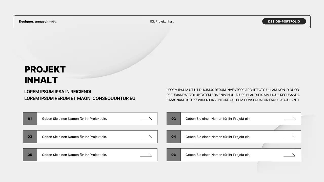Minimalistische Designermappe in Schwarz und Weiß