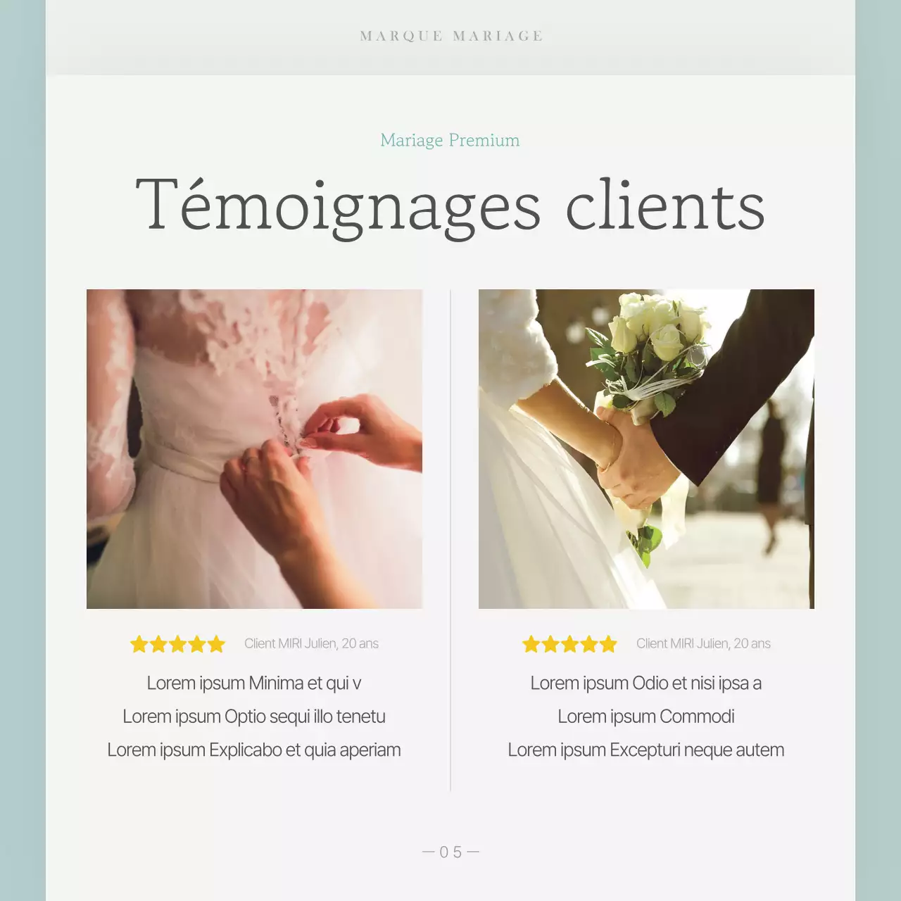 Promouvoir une marque de mariage simple en bleu clair