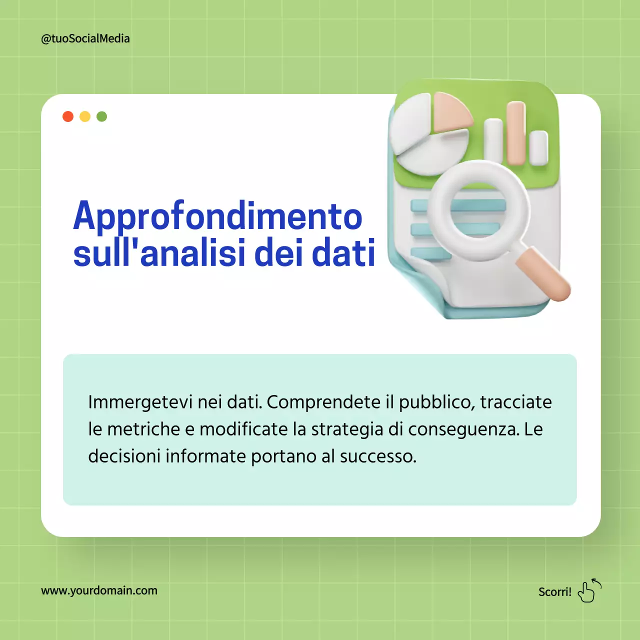 Verde e blu Semplici consigli di marketing digitale Guida alla strategia