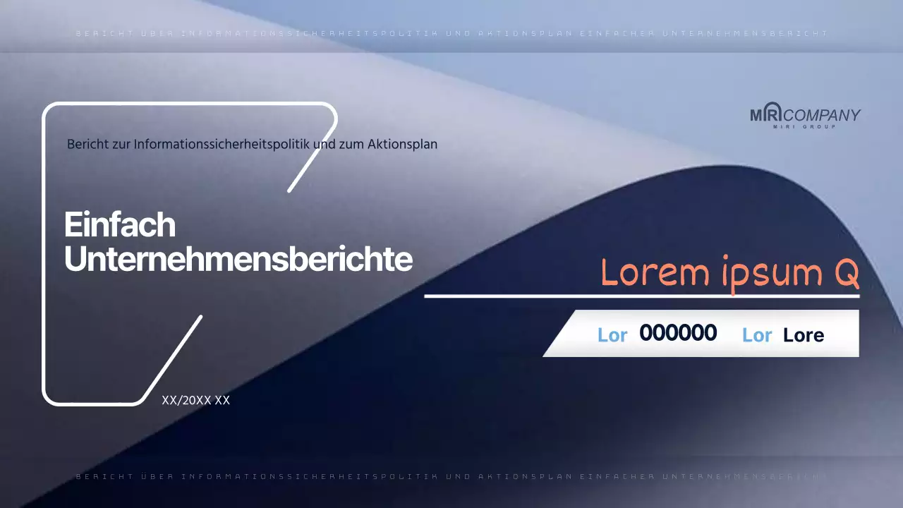 Ein einfacher Unternehmensbericht in Marineblau