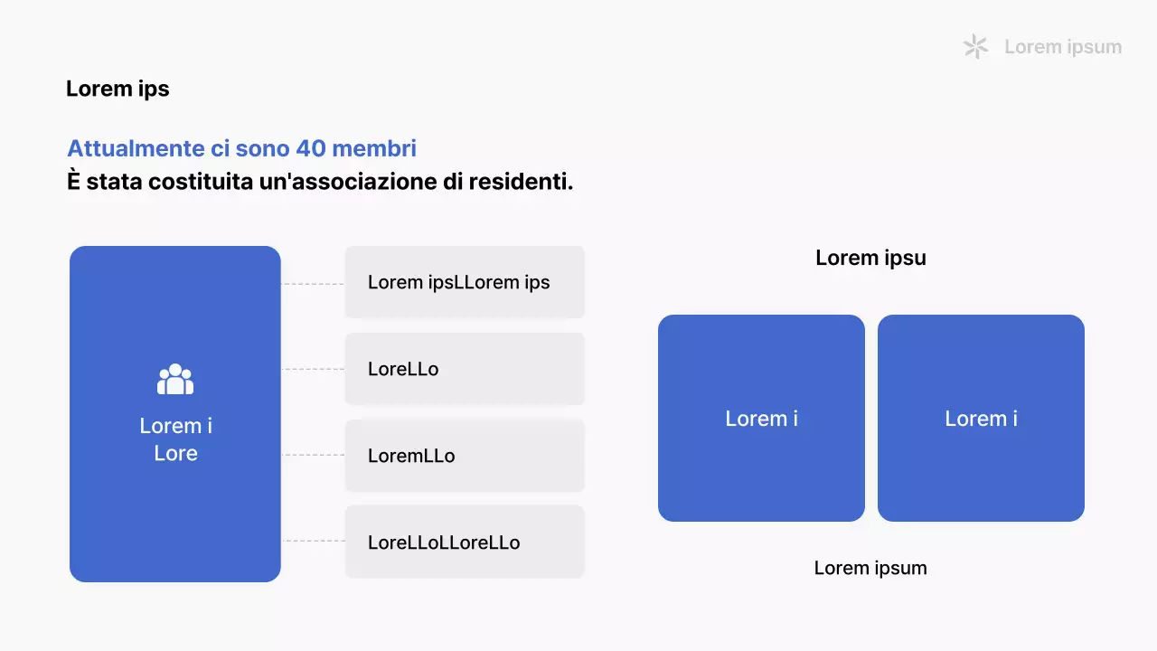 Un semplice prospetto di associazione di quartiere in bianco e blu