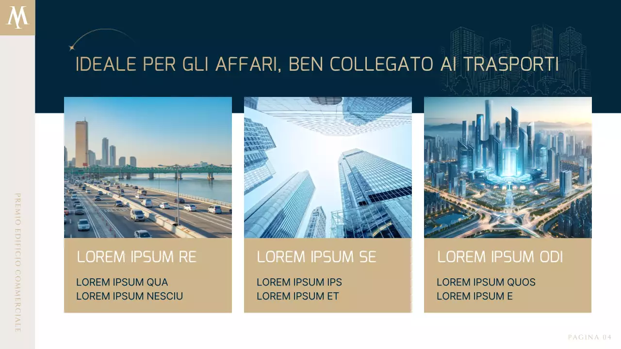 Un lussuoso annuncio immobiliare in blu navy e oro