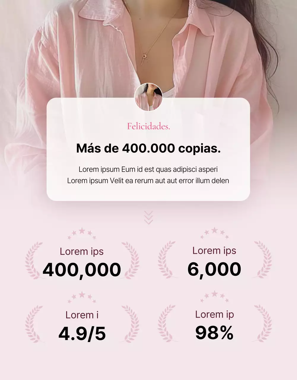 Promocione las páginas de productos de moda de primavera en rosa