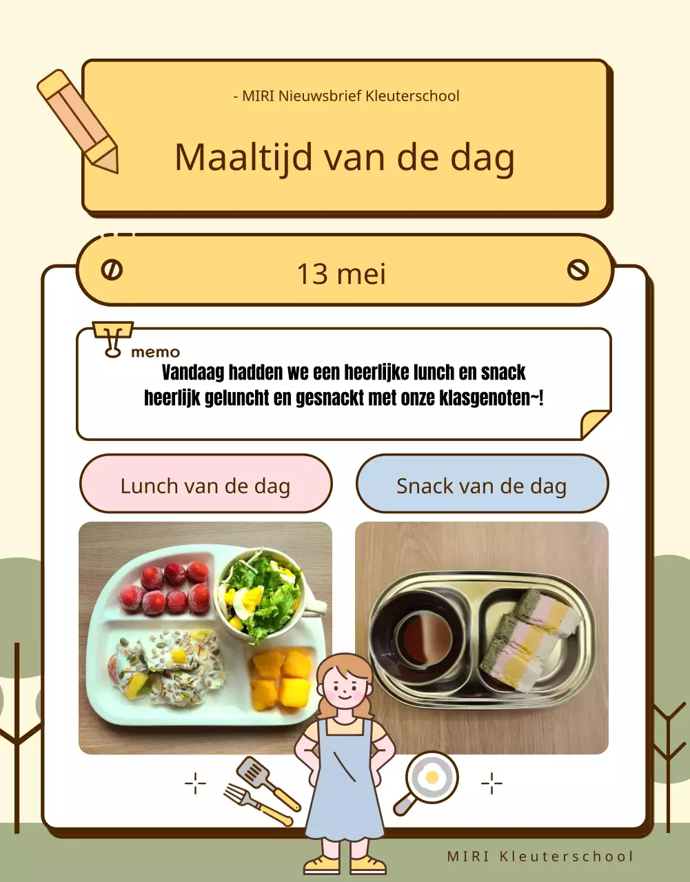 Een verzameling schattige gele en roze kleuterschool aankondigingen