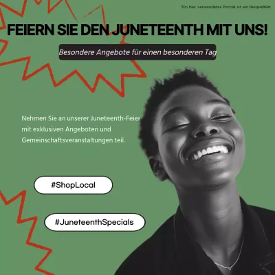 Grün und Schwarz Trendy Juneteenth Celebration Werbung
