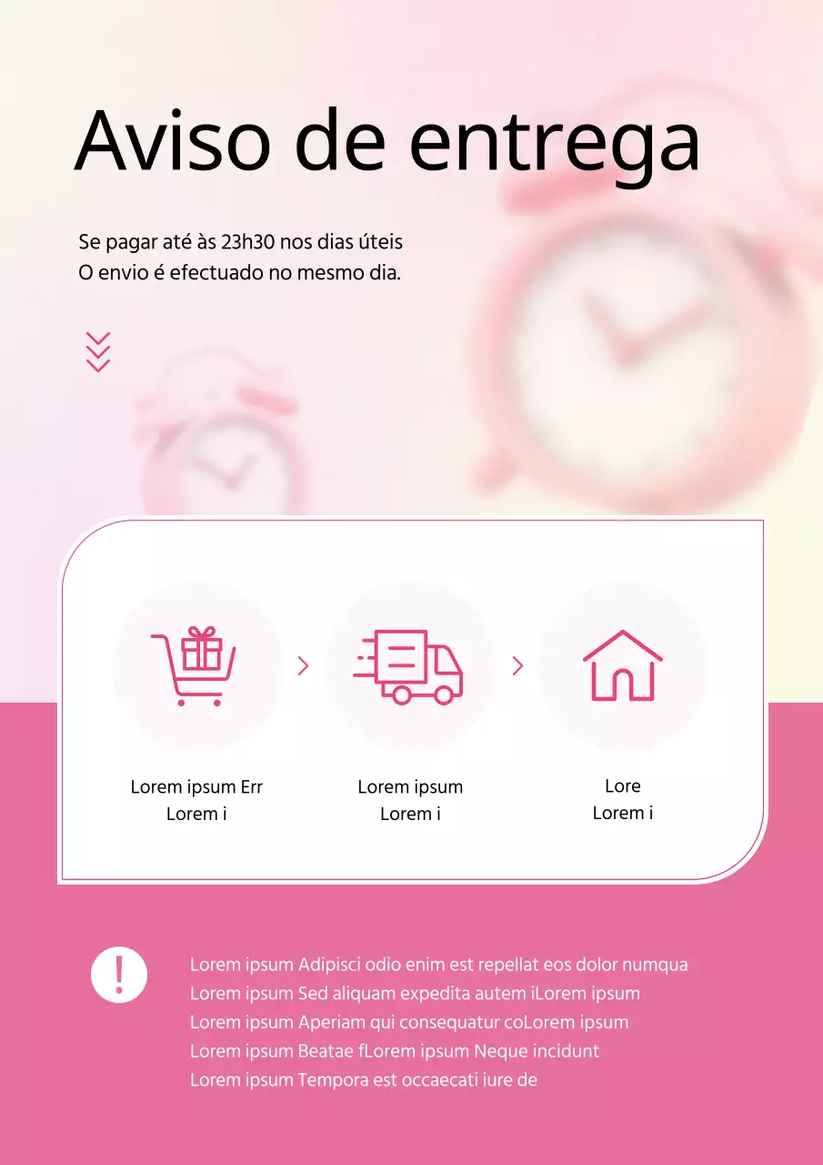 Explicar o que deve ser tido em conta quando se envia uma encomenda cor-de-rosa