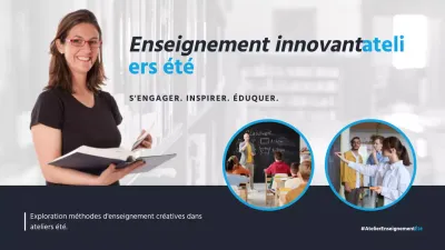 L'été moderne en bleu marine et bleu clair Matériel de cours de l'atelier