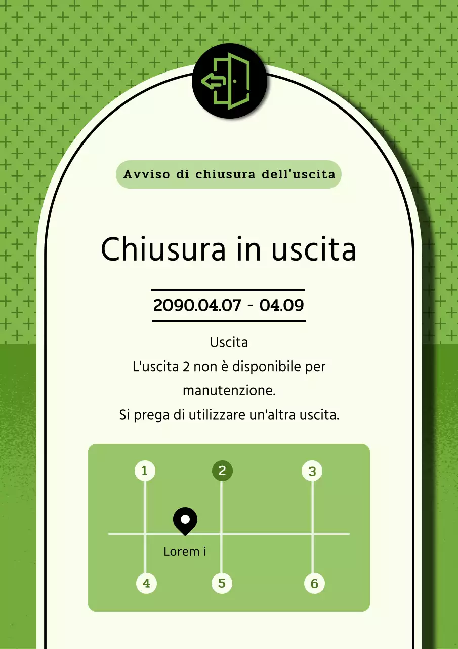 Avviso di costruzione di ascensore moderno beige e verde