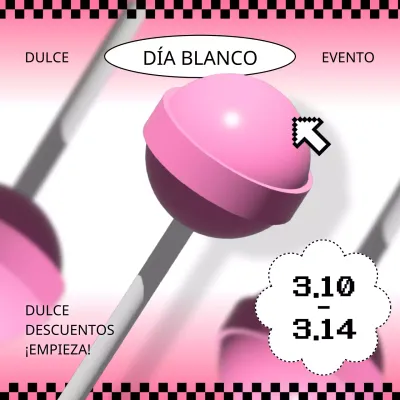 Promueva un Día Blanco kitsch en rosa y negro