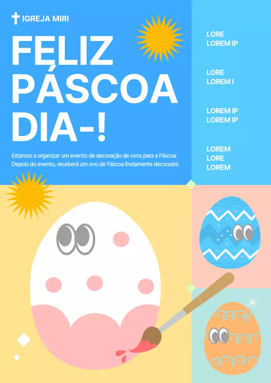 Promova o seu evento de Páscoa com amarelo e azul claro