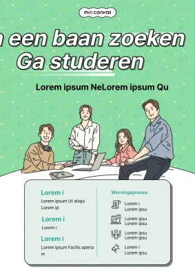 Een schattig, chartreuse-kleurig wervingsbericht voor samenwerking tussen de industrie en de academische wereld