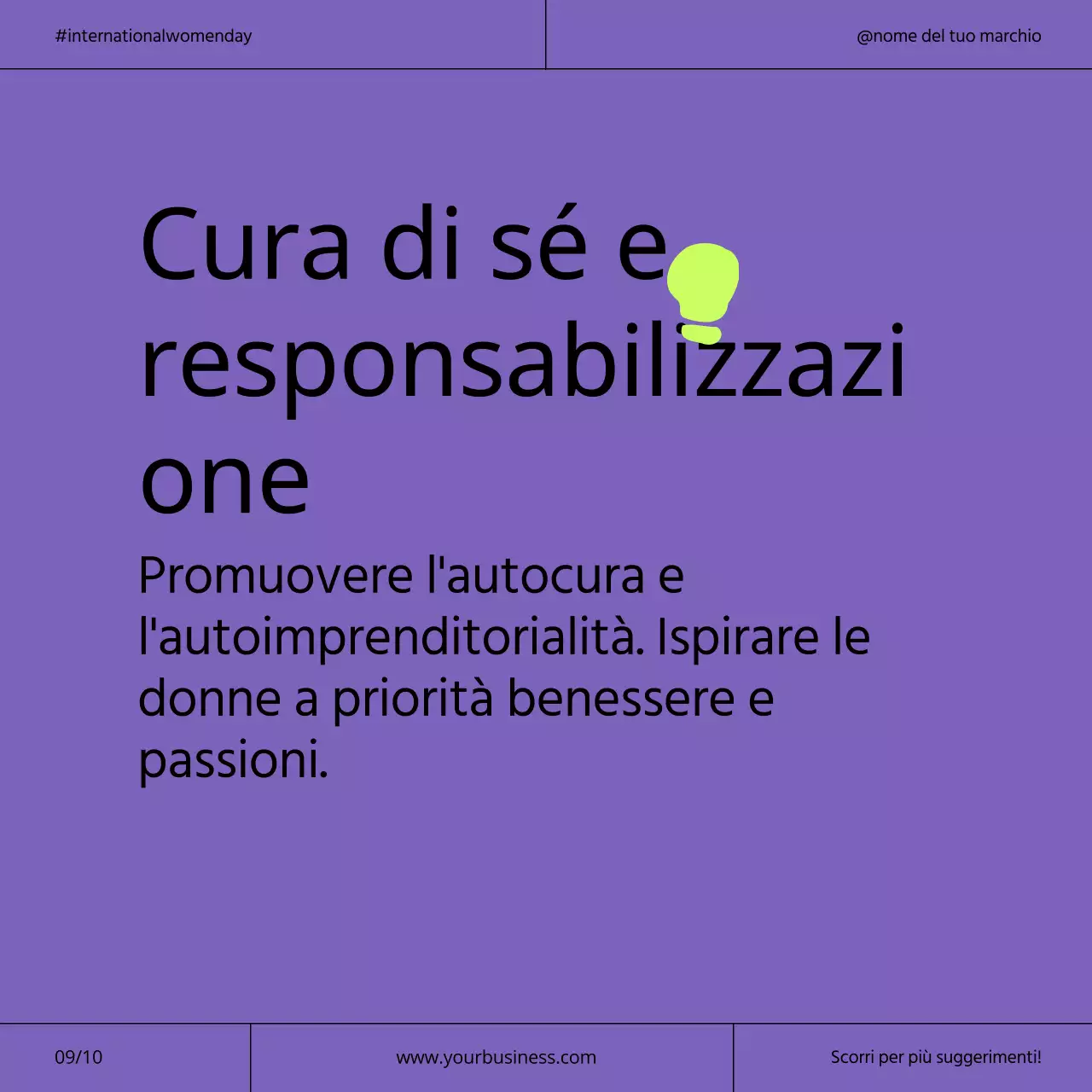 Campagna per la Giornata internazionale della donna in viola e neon moderno