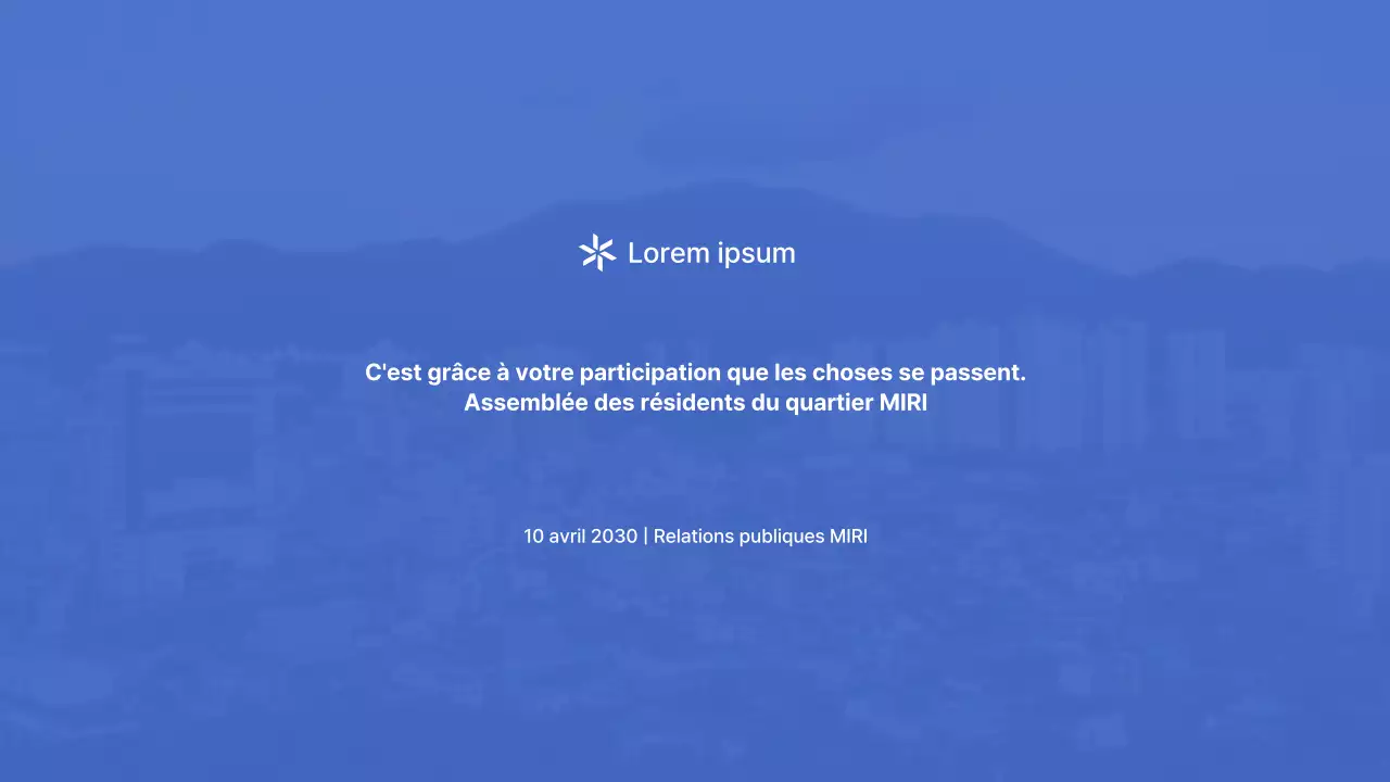 Un simple prospectus bleu et blanc de l'association de quartier