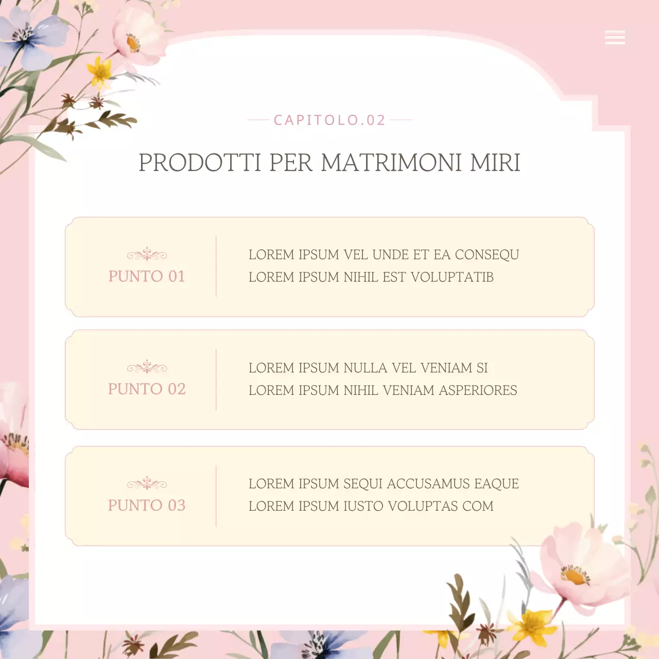 Promuovere un marchio di nozze di lusso in rosa