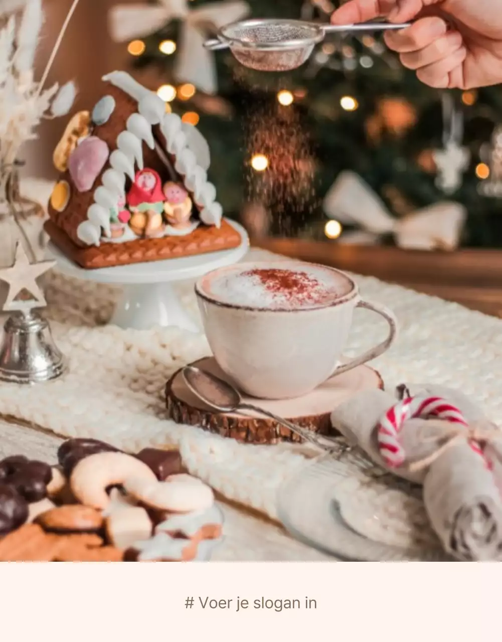 Een vintage concept café-bakkerij in ivoor en beige promoten