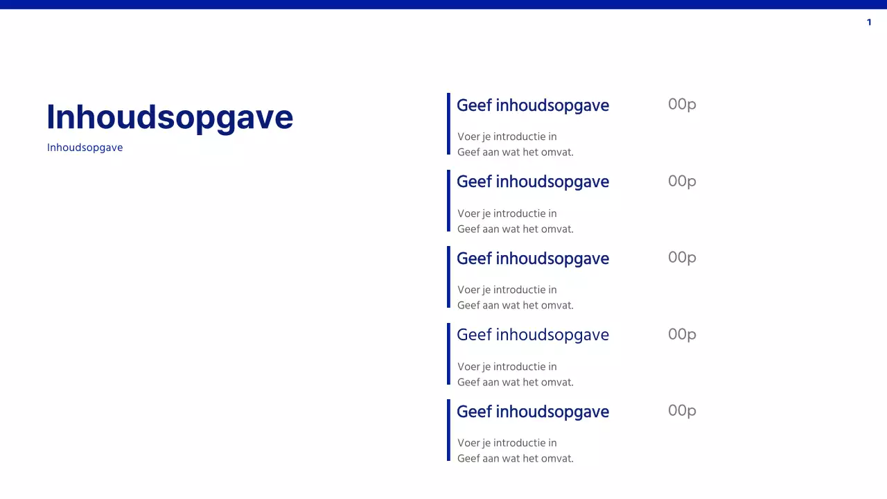 Een eenvoudig rapport in blauw en wit