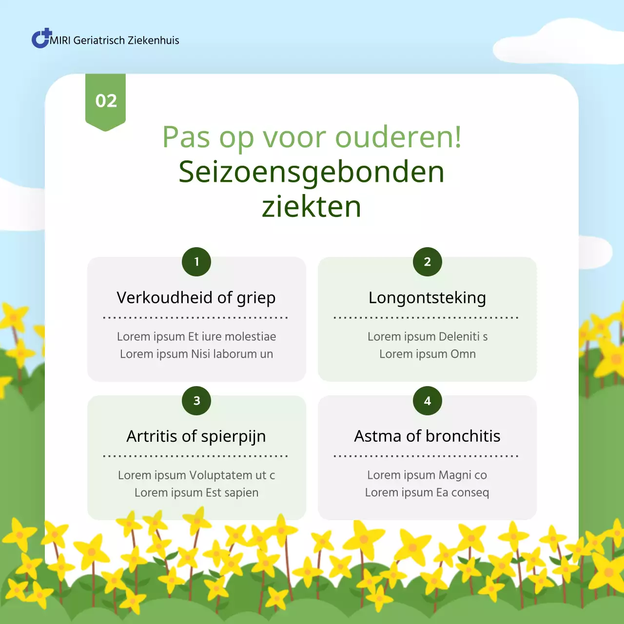 Een gids met voorzorgsmaatregelen voor seizoensgebonden gezondheid voor oudere volwassenen met gele en groene pokken