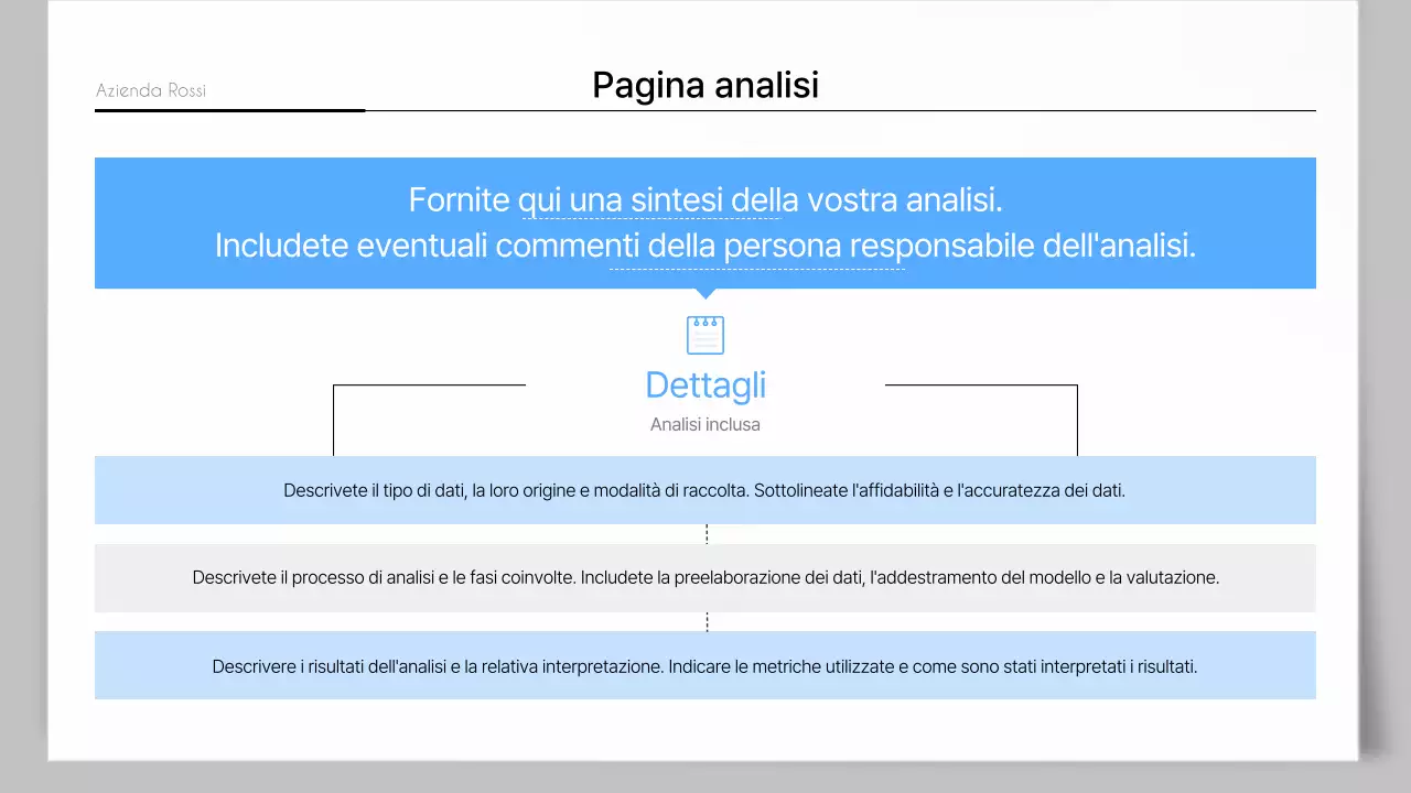 Una semplice relazione aziendale in blu e grigio