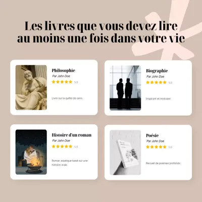 Guide de recommandation des livres classiques en brun et blanc
