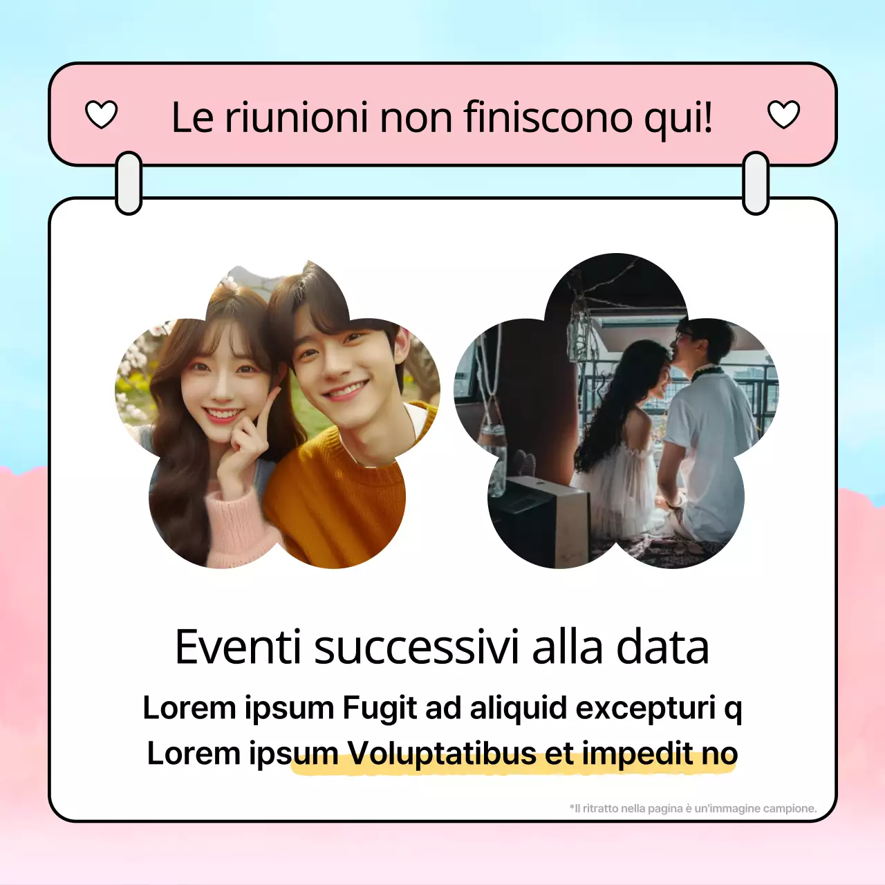 Un simpatico annuncio di appuntamento al buio in rosa e azzurro