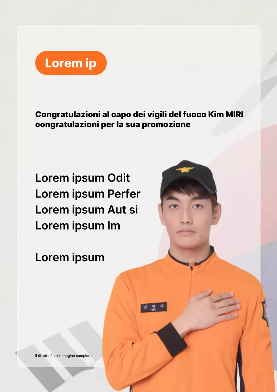 Un semplice annuncio promozionale in bianco e arancio