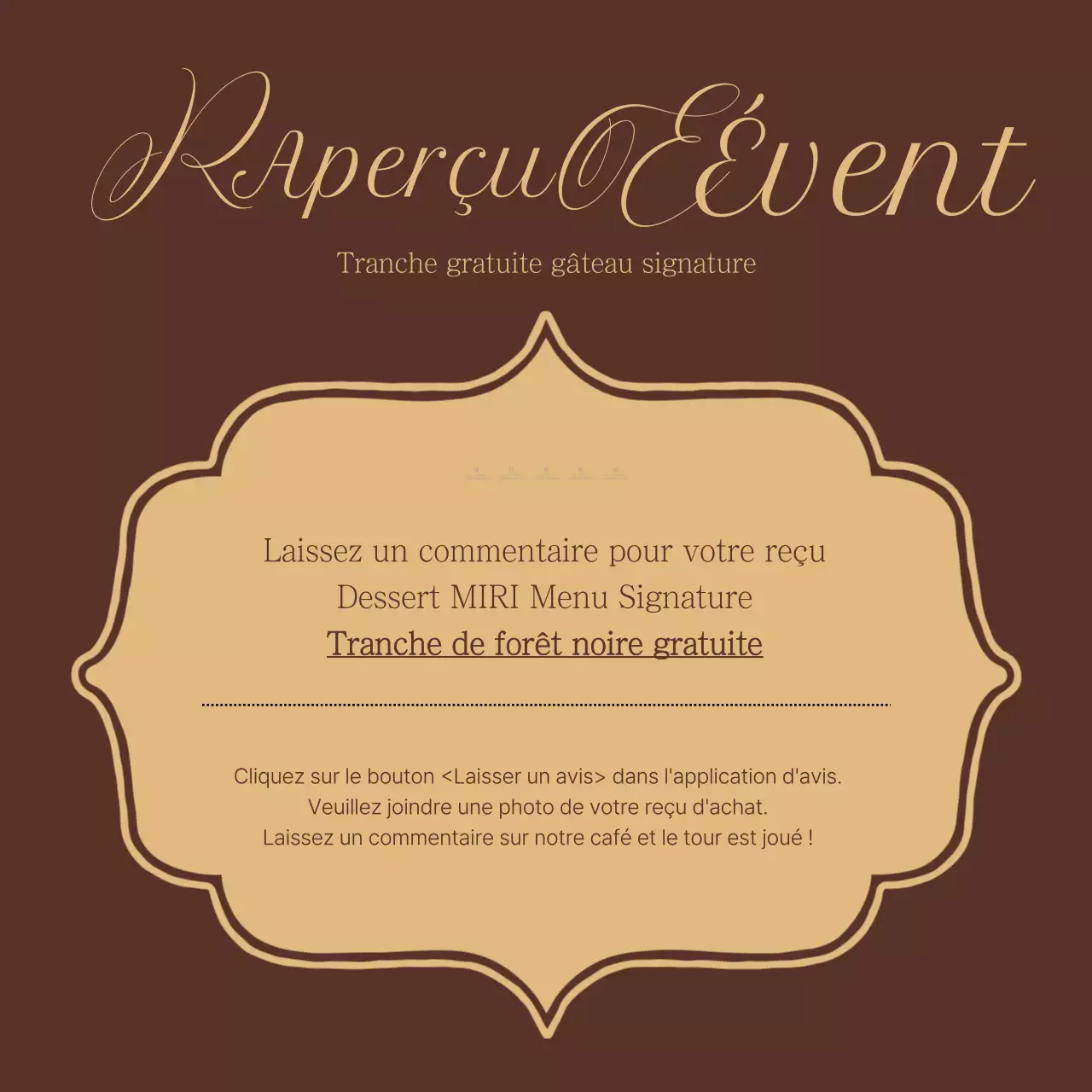 Café dessert classique en marron et or pour promouvoir votre annonce