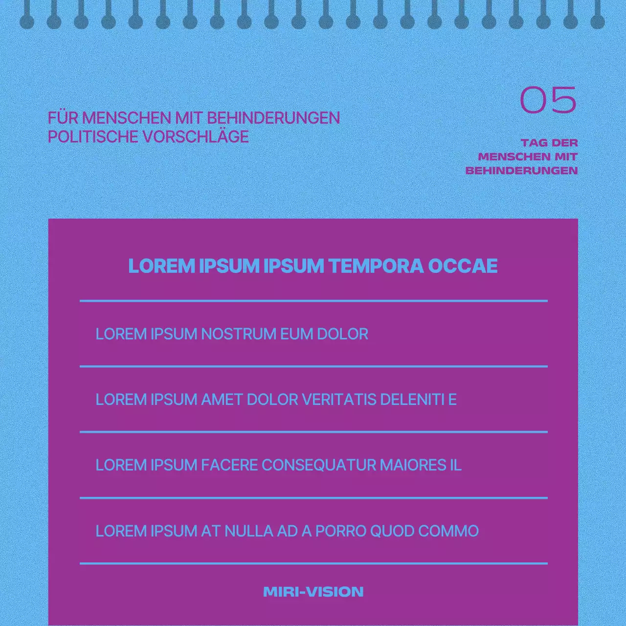 Geometrische Post zum Tag der Behinderung in Pink und Gelb