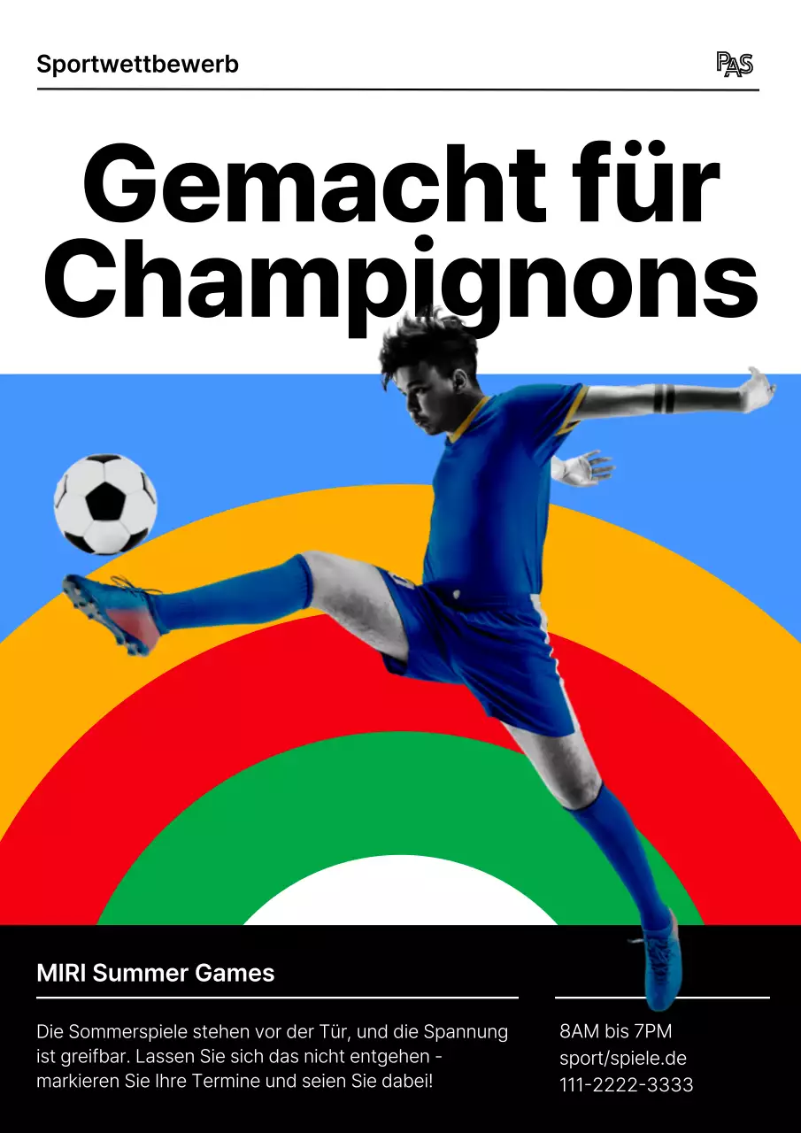 Förderung von InterHigh, einem modernen nationalen Highschool-Leichtathletikwettbewerb in Rot und Blau.