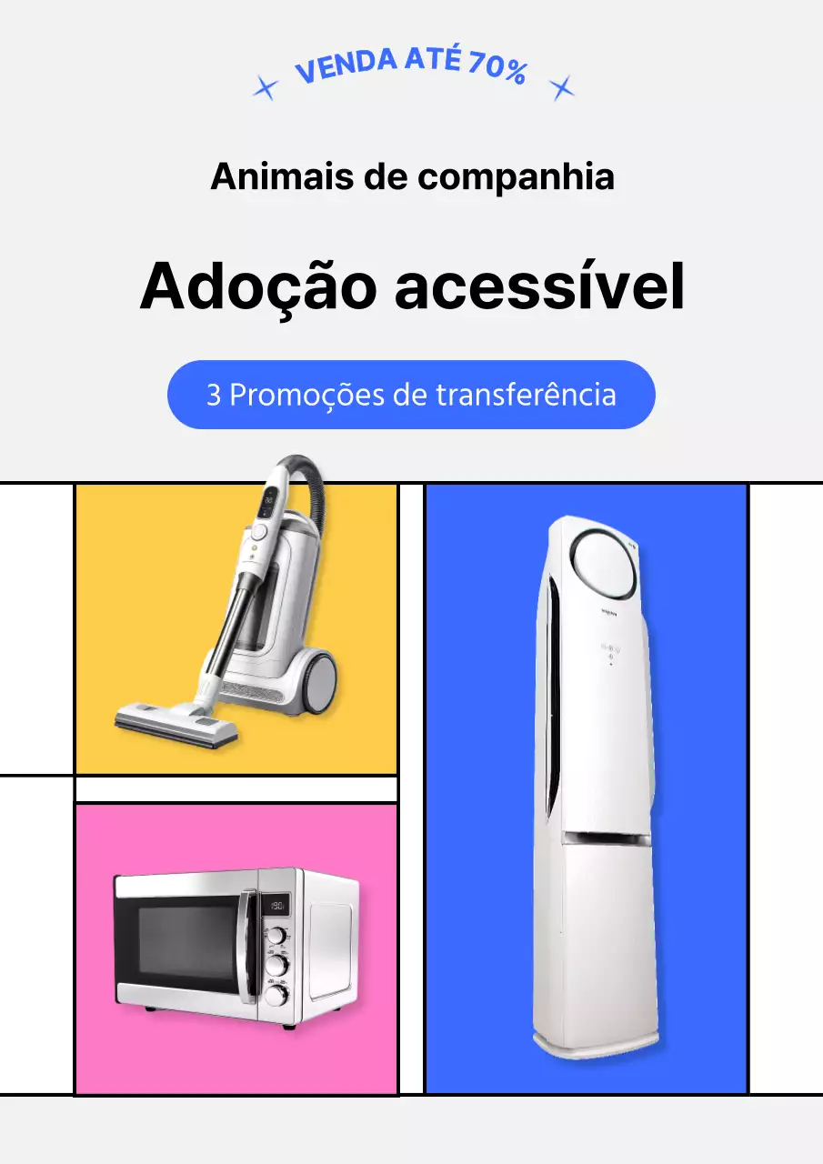 Promover electrodomésticos simples em cinzento e azul