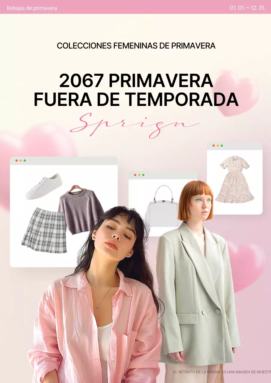Promocione su evento de moda de primavera en rosa