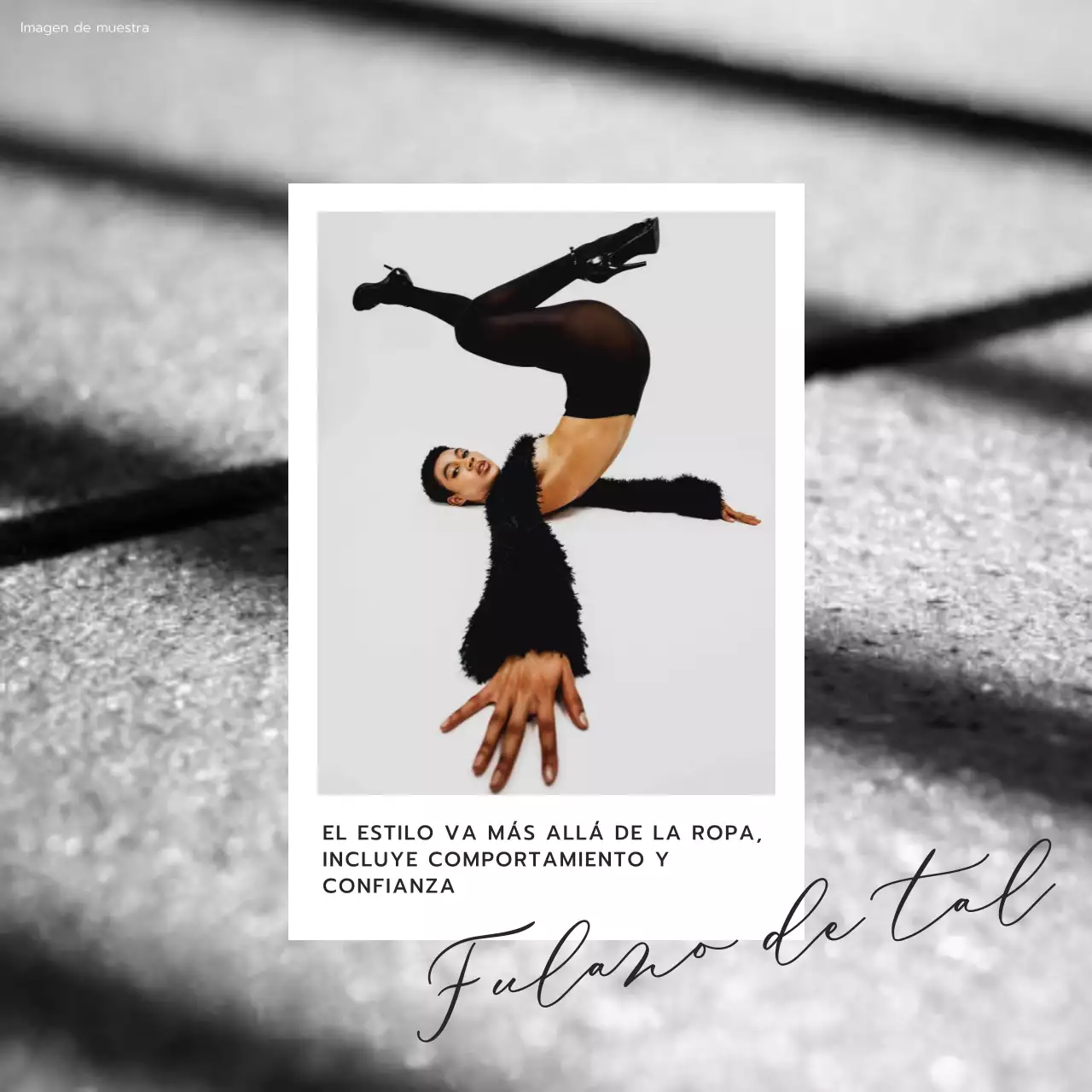 Promoción del blog de moda y estilo de vida modernos en blanco y negro