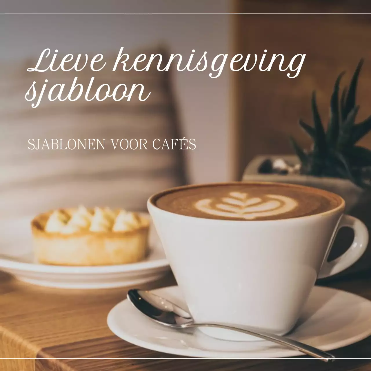 Eenvoudige café aankondigingen in bruin en beige Over de aankondigingen