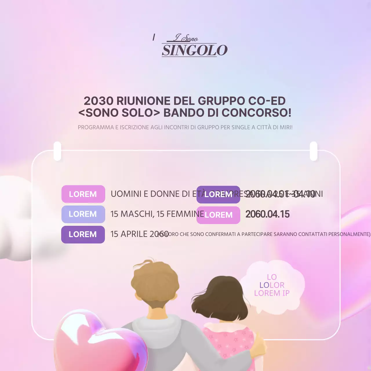 Promuovere un evento di riunione comunale in rosa e lavanda