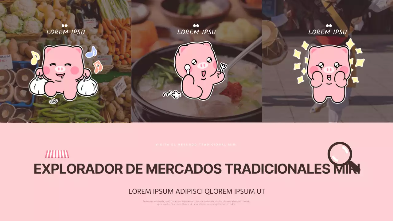 Promover la combinación de colores rosa y marrón de los mercados tradicionales
