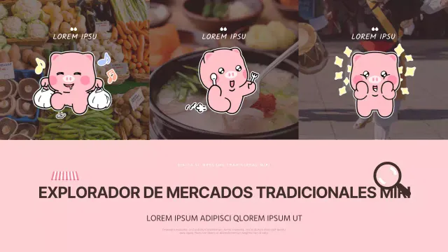 Promover la combinación de colores rosa y marrón de los mercados tradicionales
