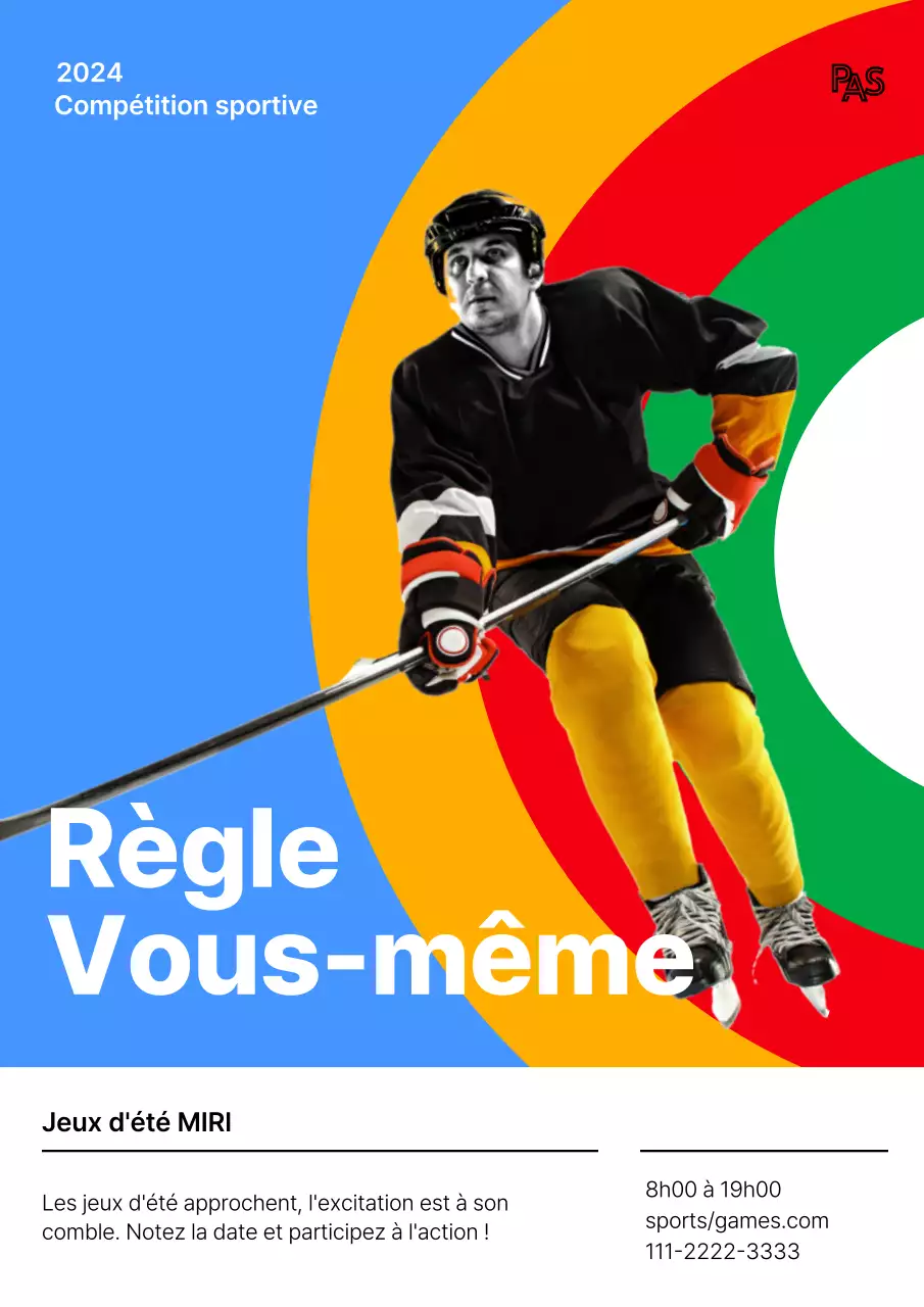 Promouvoir InterHigh, une compétition nationale d'athlétisme moderne pour les lycées, en rouge et bleu.