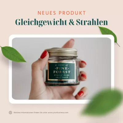 Beige und Grün Minimalistische Werbung für ein neues Hautpflegeprodukt
