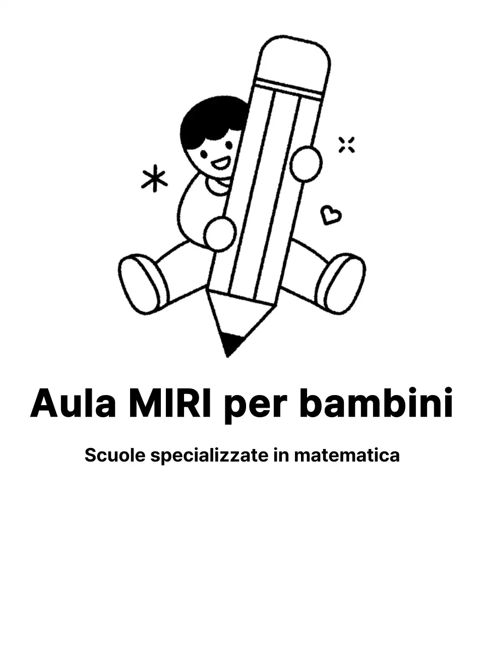 Design promozionale per un'accademia con un bambino che tiene in mano una matita