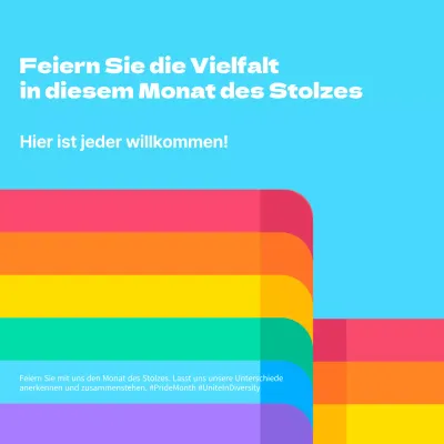 Himmelblau und Regenbogen Minimal Pride Month Celebration Anzeige